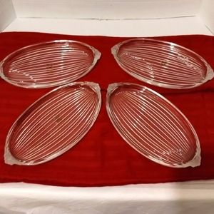 4 Mikasa Walther Crystal Appetizer Platters